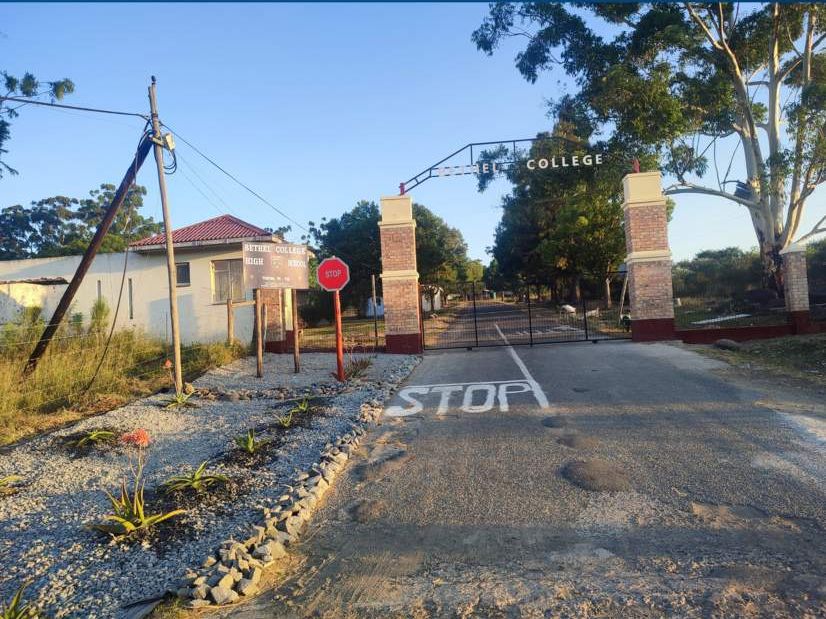 The restored Bethel College entrance with new landscaping